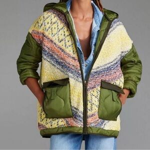 Pilcro Anthropologie Knit Quilted Coat